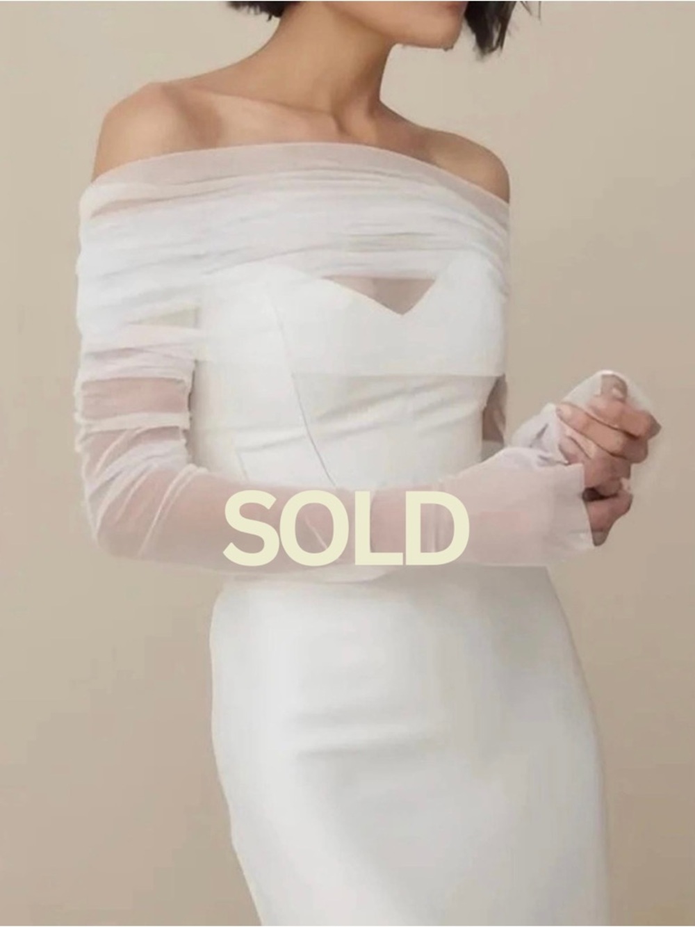 Ivory tulle wedding Sleeve and Topper - NOT FOR SALE
